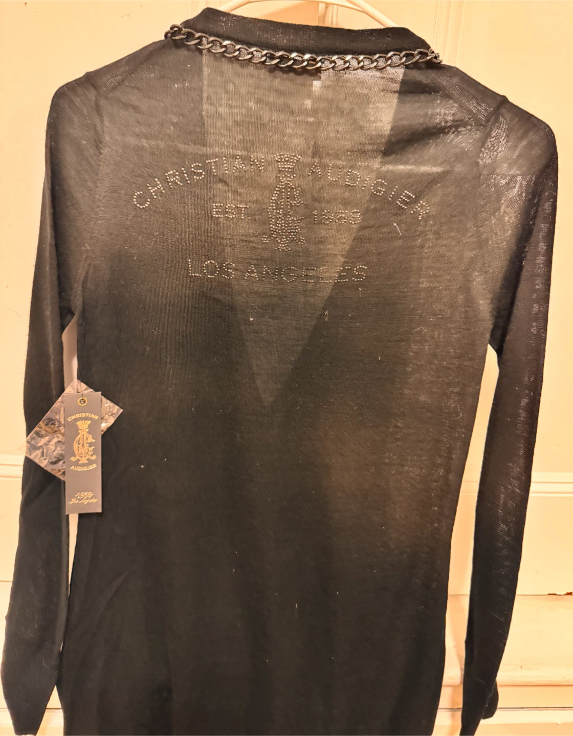 Christian Audigier Black Chain Embellished Cardigan - photo 3