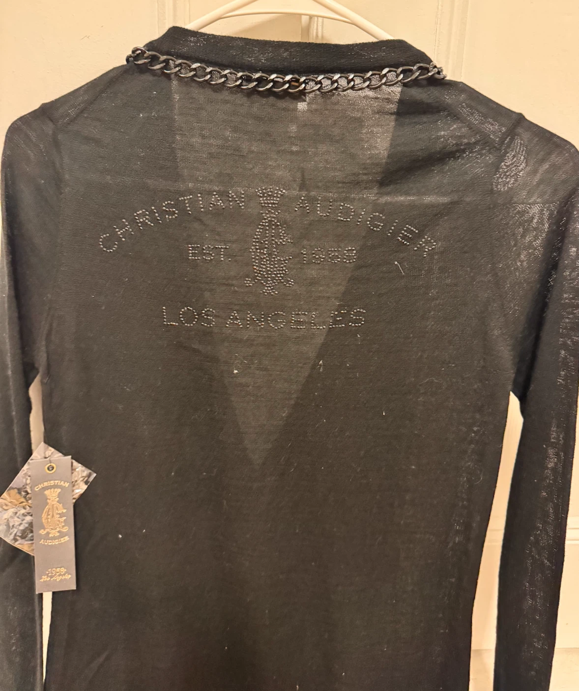 Christian Audigier Black Chain Embellished Cardigan - photo 4