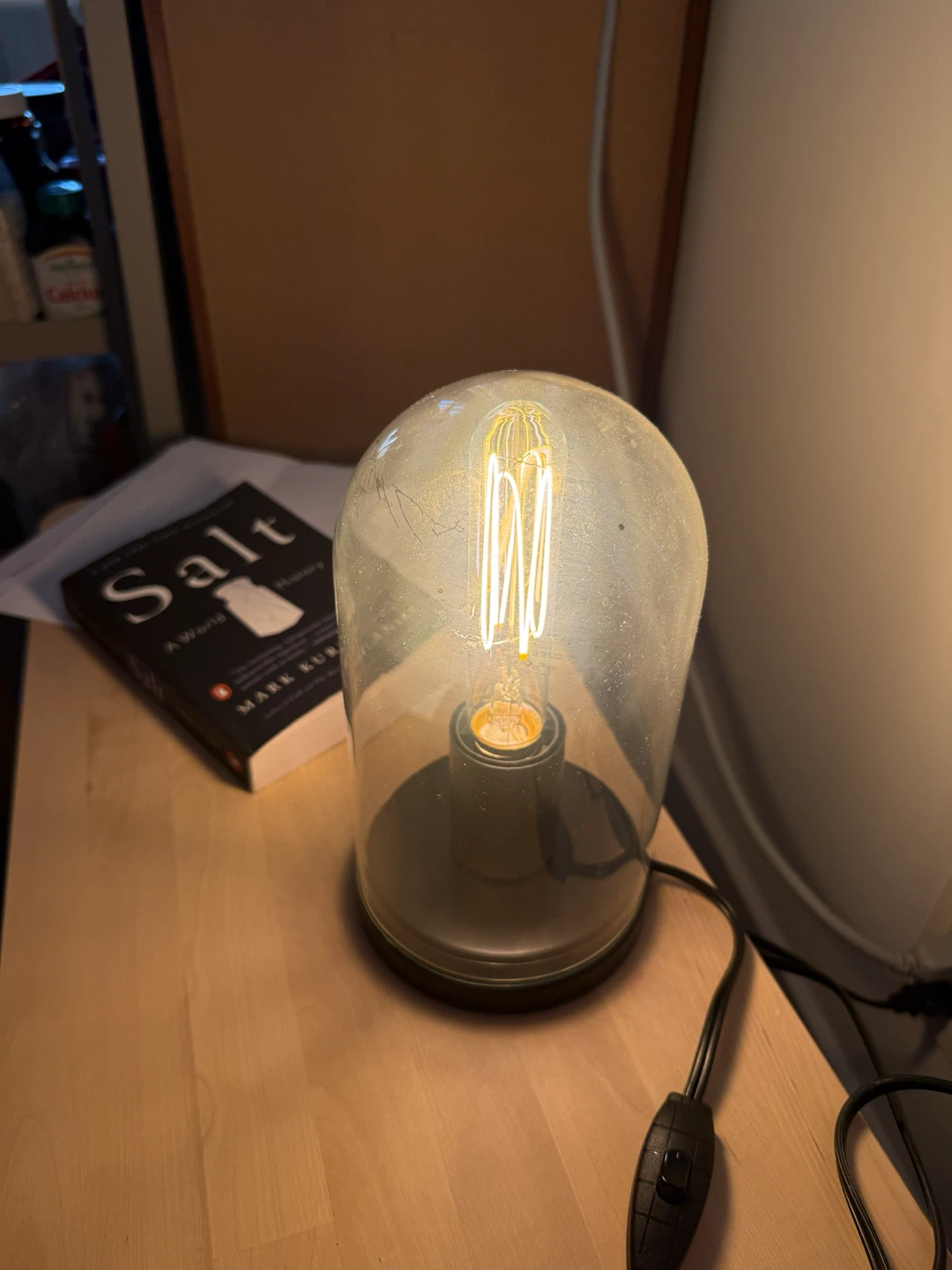 Glass Dome Desk Lamp with Edison Bulb