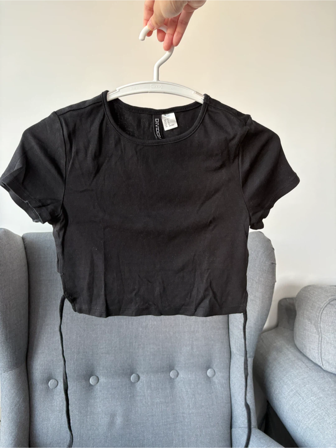 H&M Divided Crop Top - Black & Cream