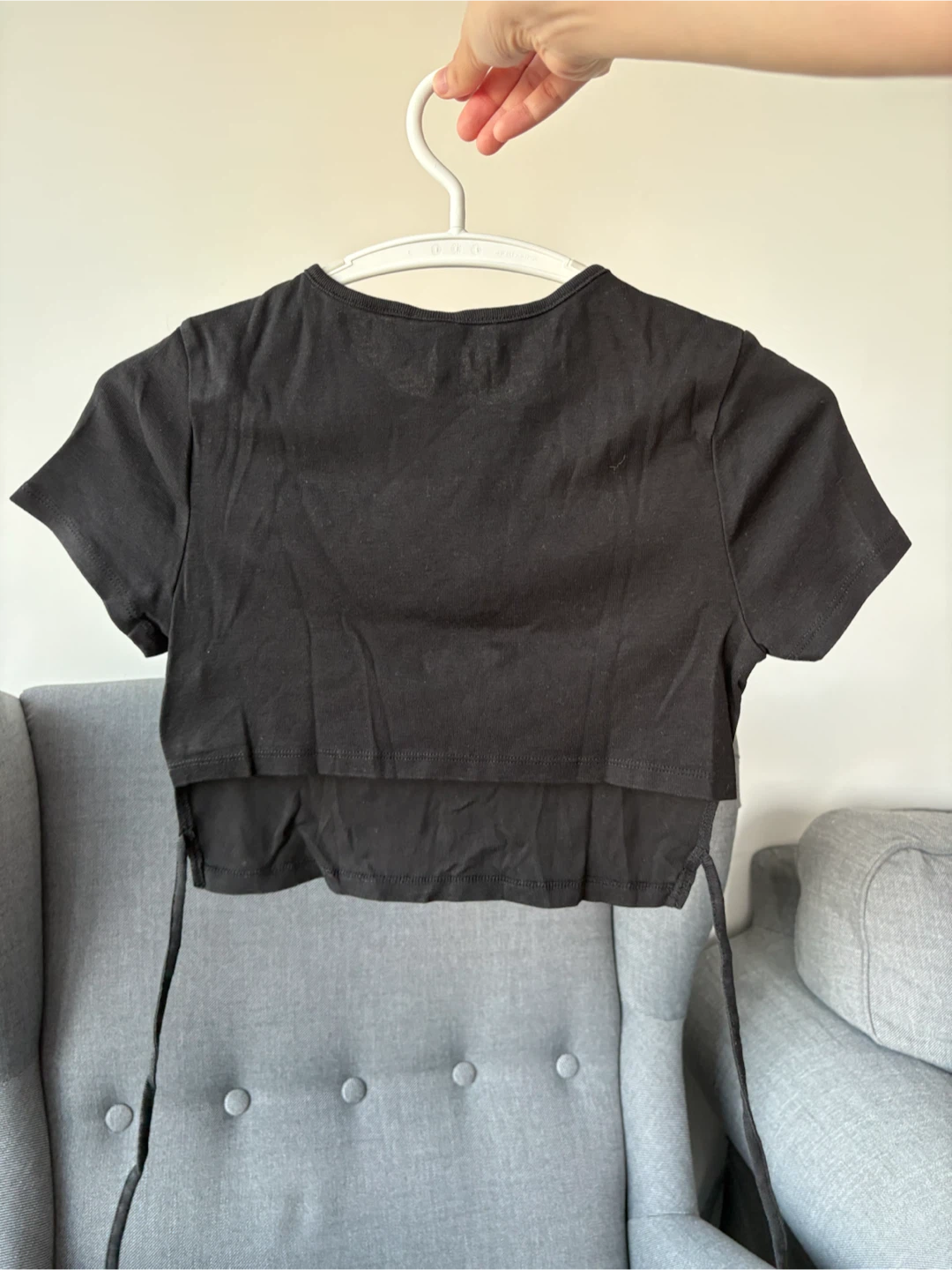 H&M Divided Crop Top - Black & Cream - photo 2