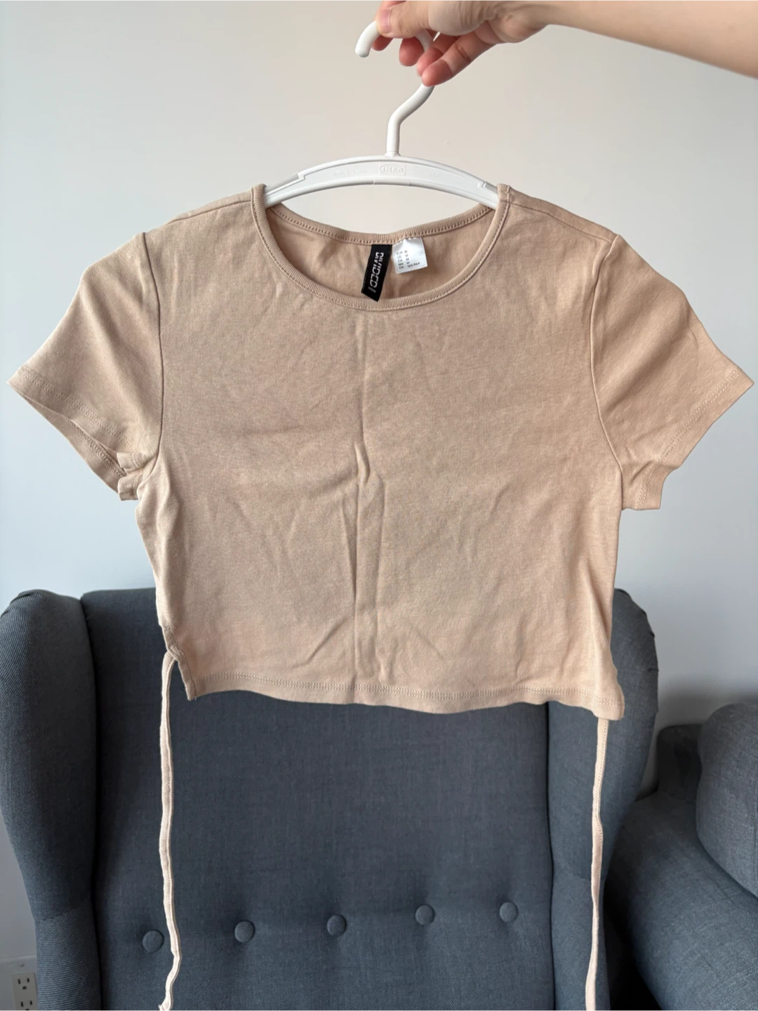 H&M Divided Crop Top - Black & Cream - photo 3
