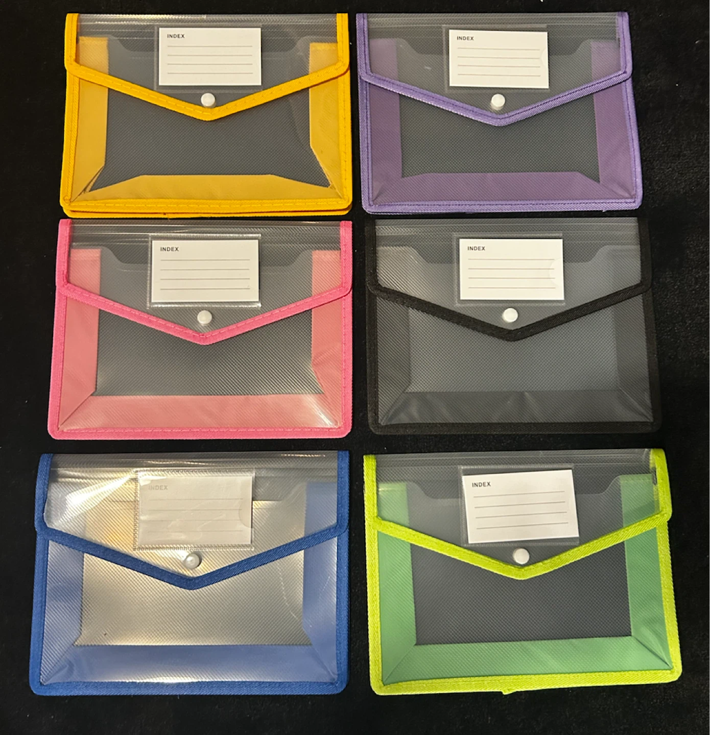 Set of 6 Clear Document Pouches (A5)