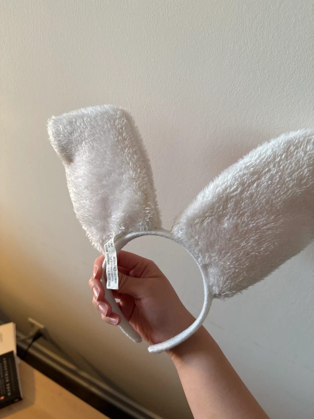 White Plush Bunny Ears Headband - photo 2