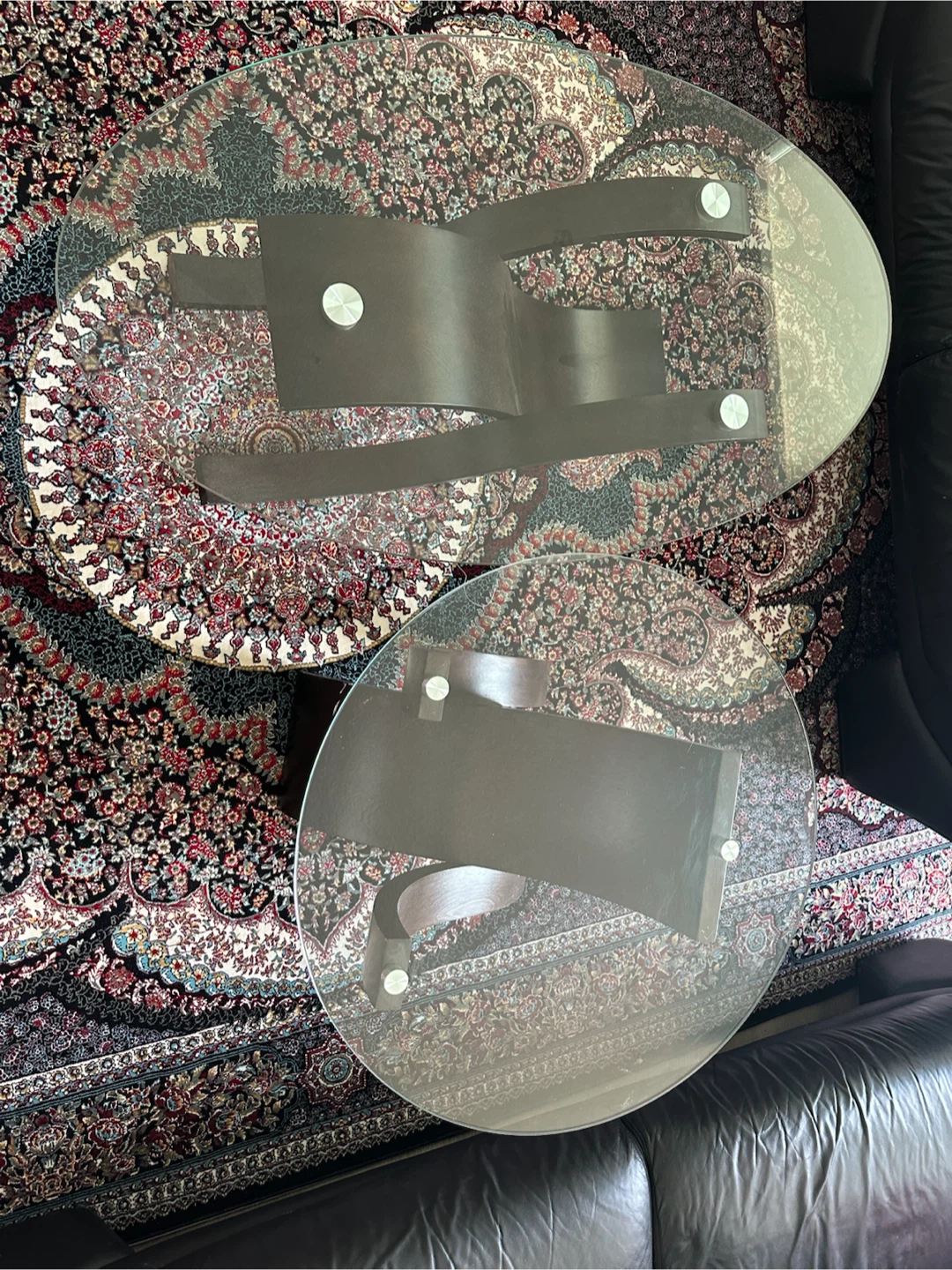 Glass top coffee and end table set - photo 3