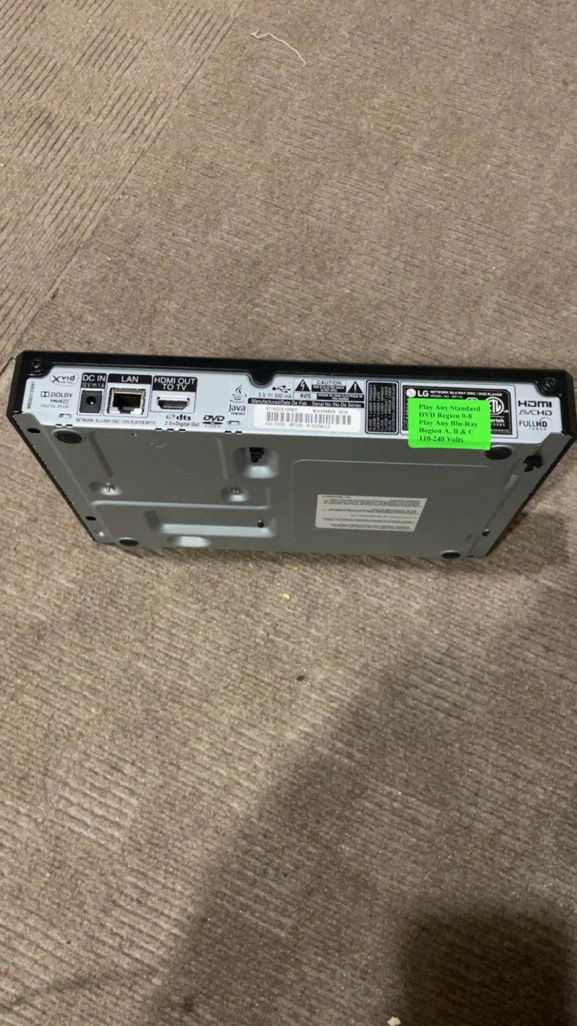 LG All Region Free Blu-Ray DVD Player with HDMI - photo 3