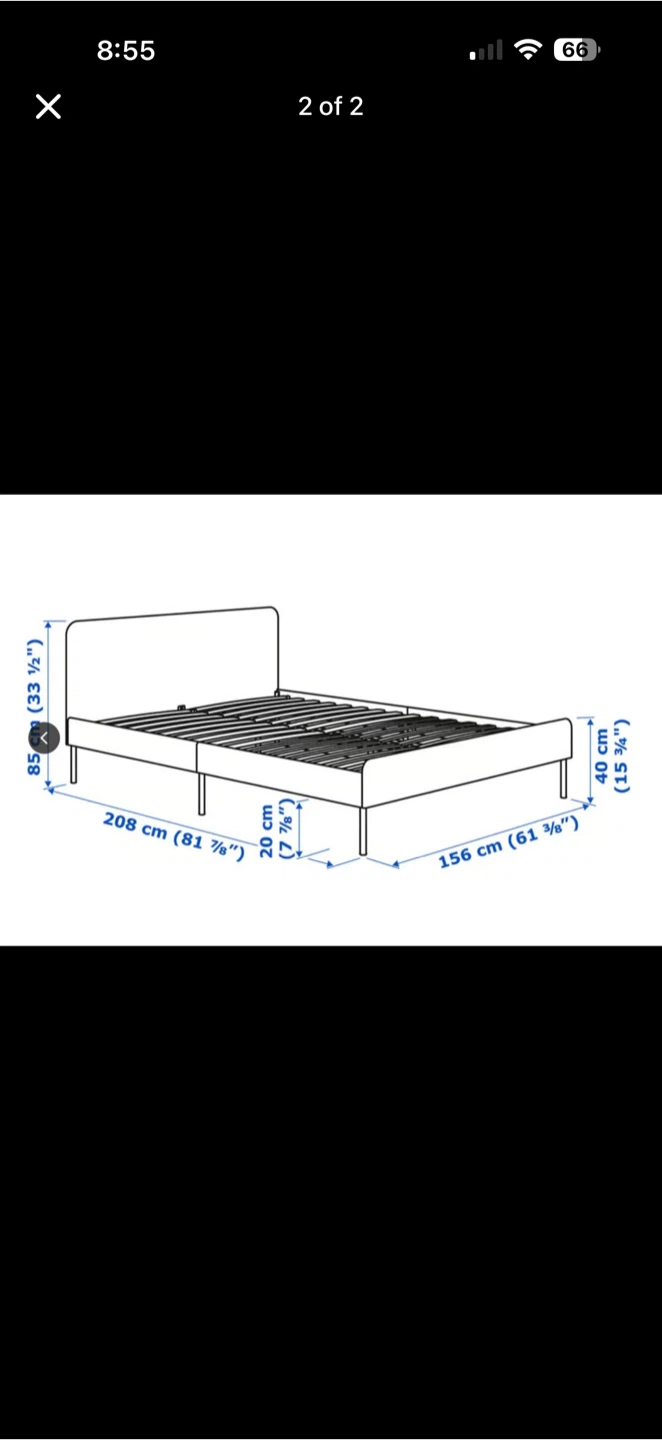 IKEA MALM Bed Frame - Queen - Black-Brown