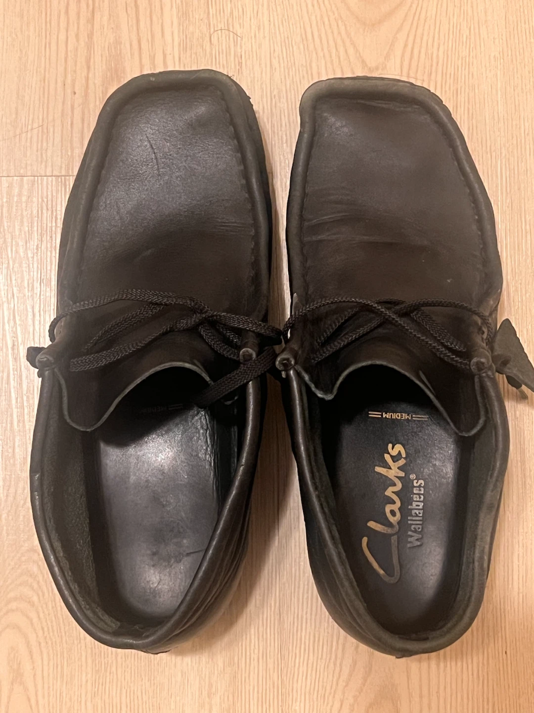 Clarks Wallabees Black Leather Boots - Size 9 - photo 2