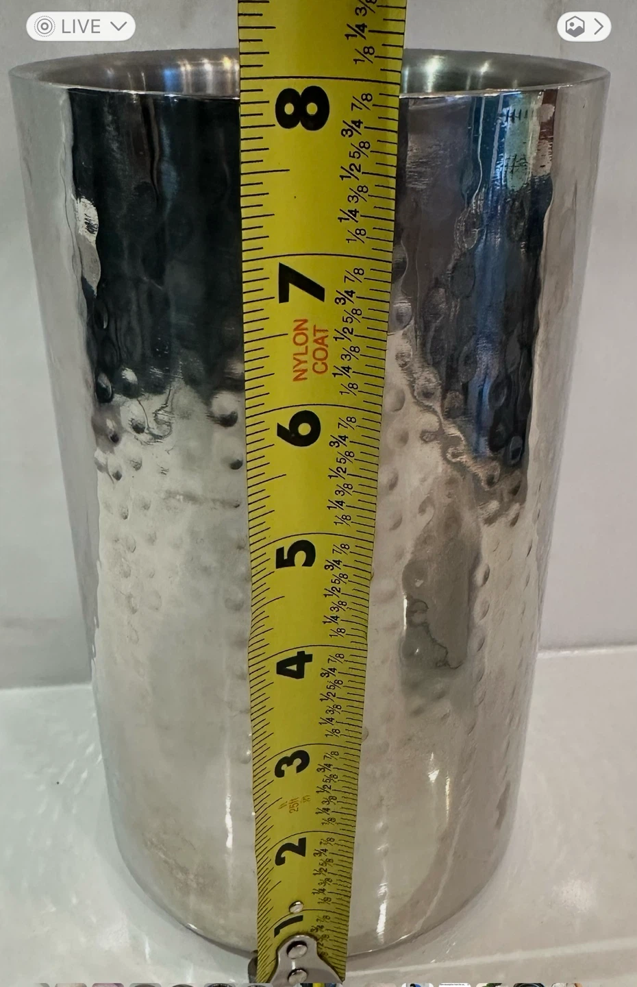 Hammered Stainless Steel vase or wine cooler - photo 2