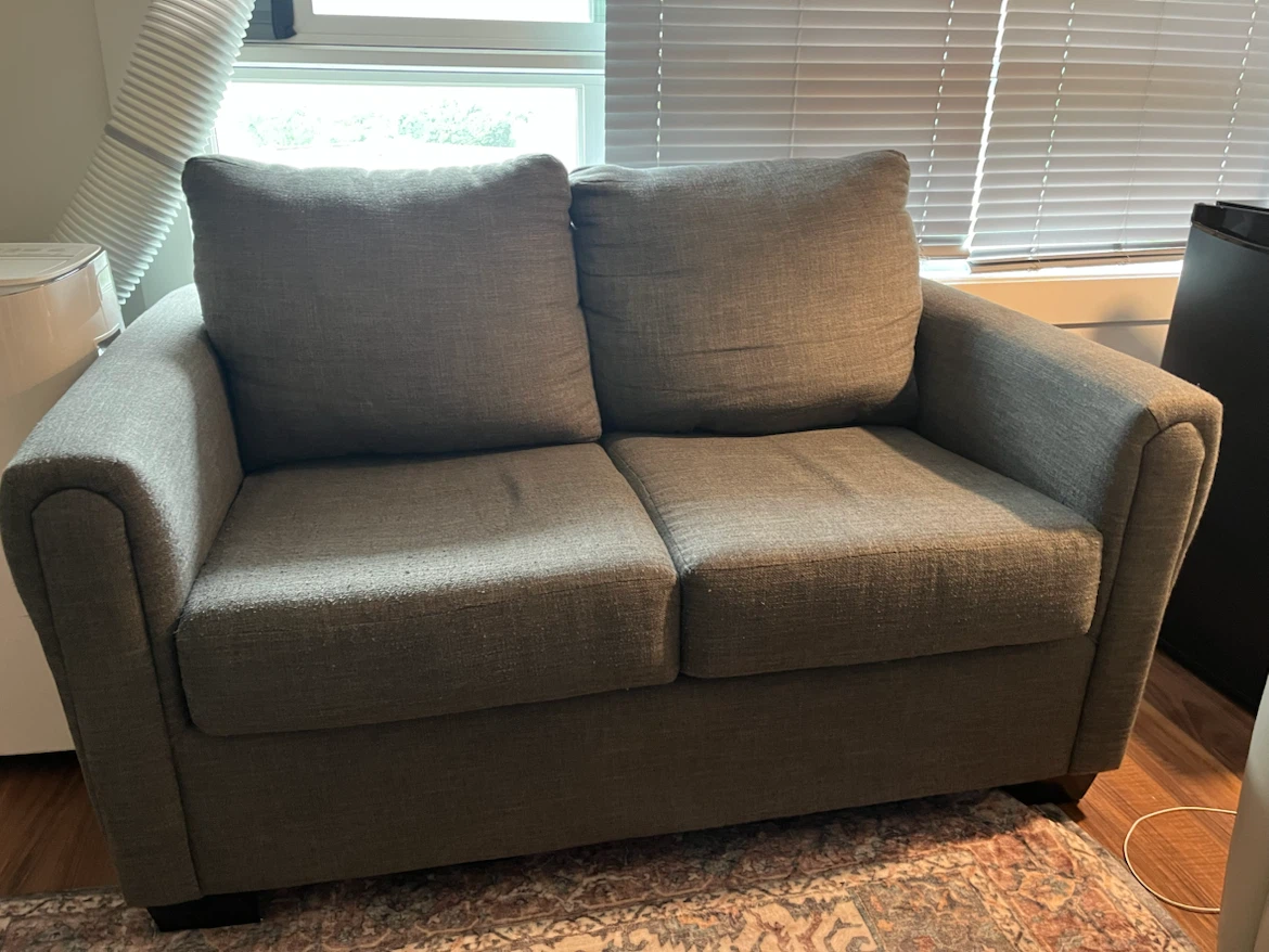 Grey ottoman and love seat sofa set - photo 2