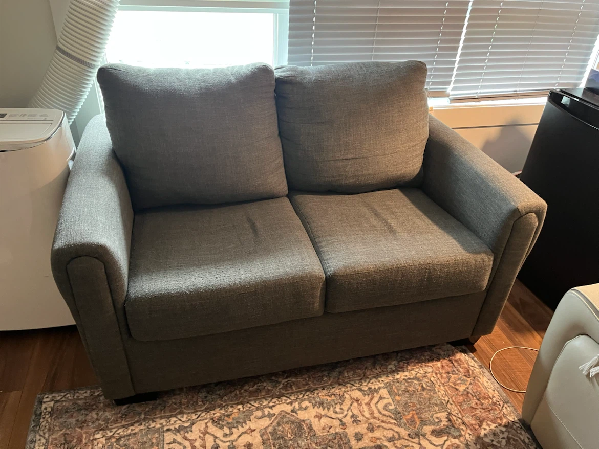 Grey ottoman and love seat sofa set - photo 3