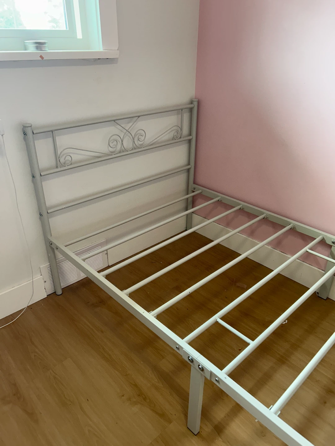White Metal Twin Bed Frame