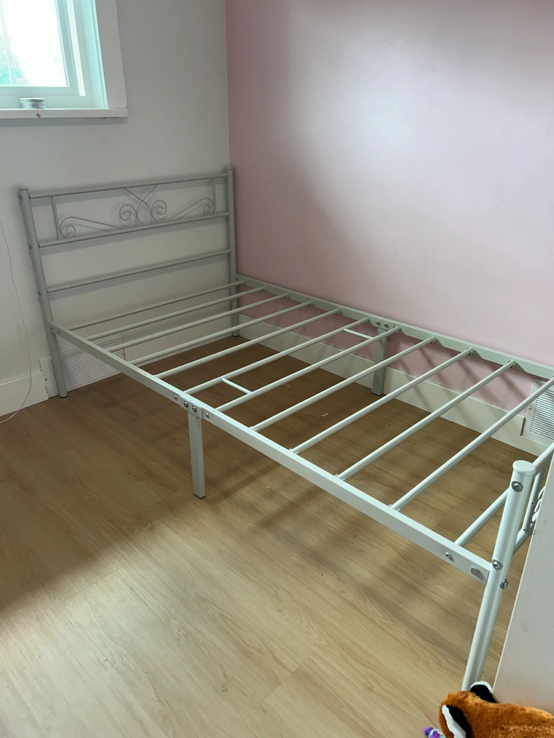 White Metal Twin Bed Frame - photo 2