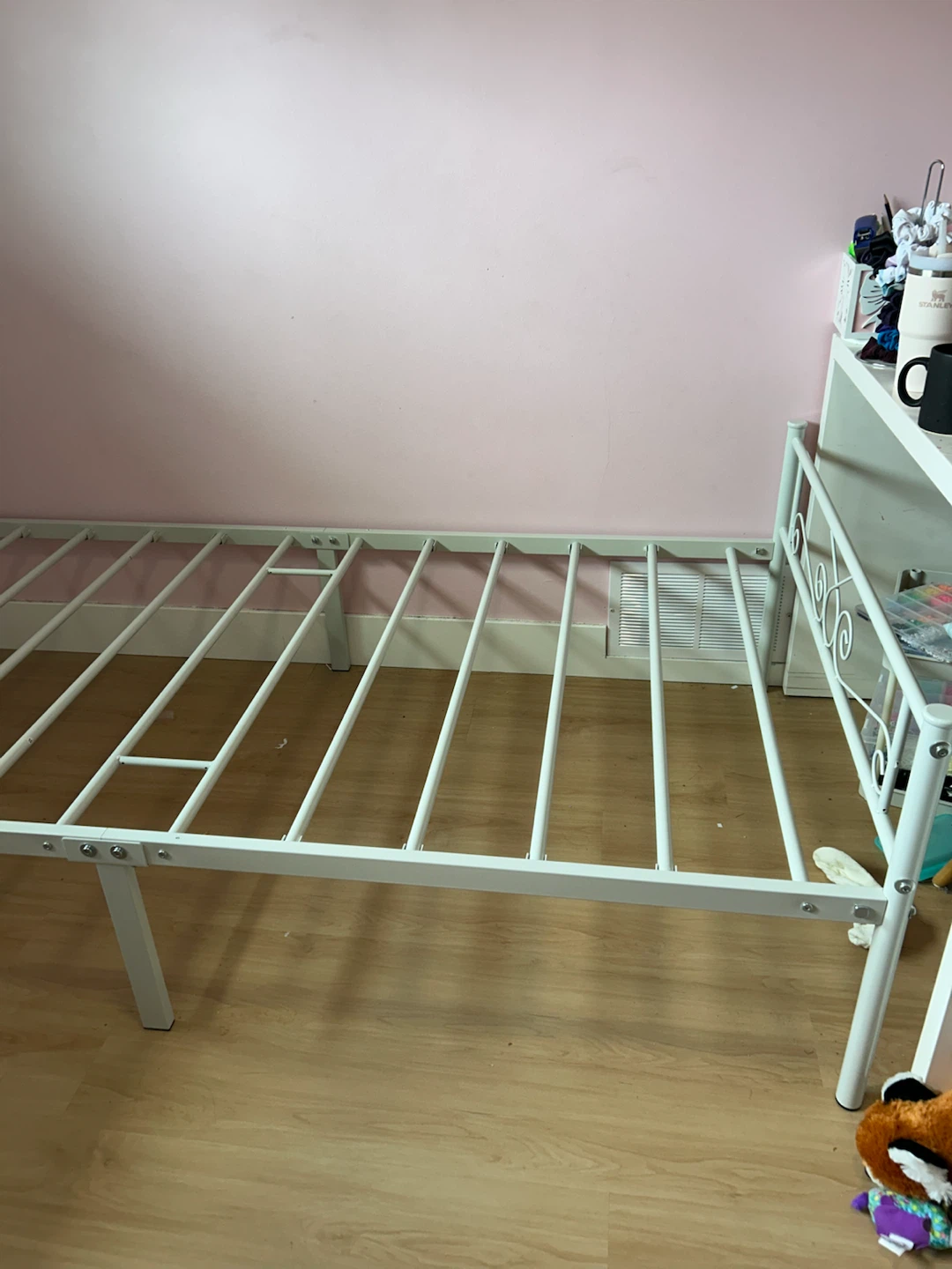 White Metal Twin Bed Frame - photo 3