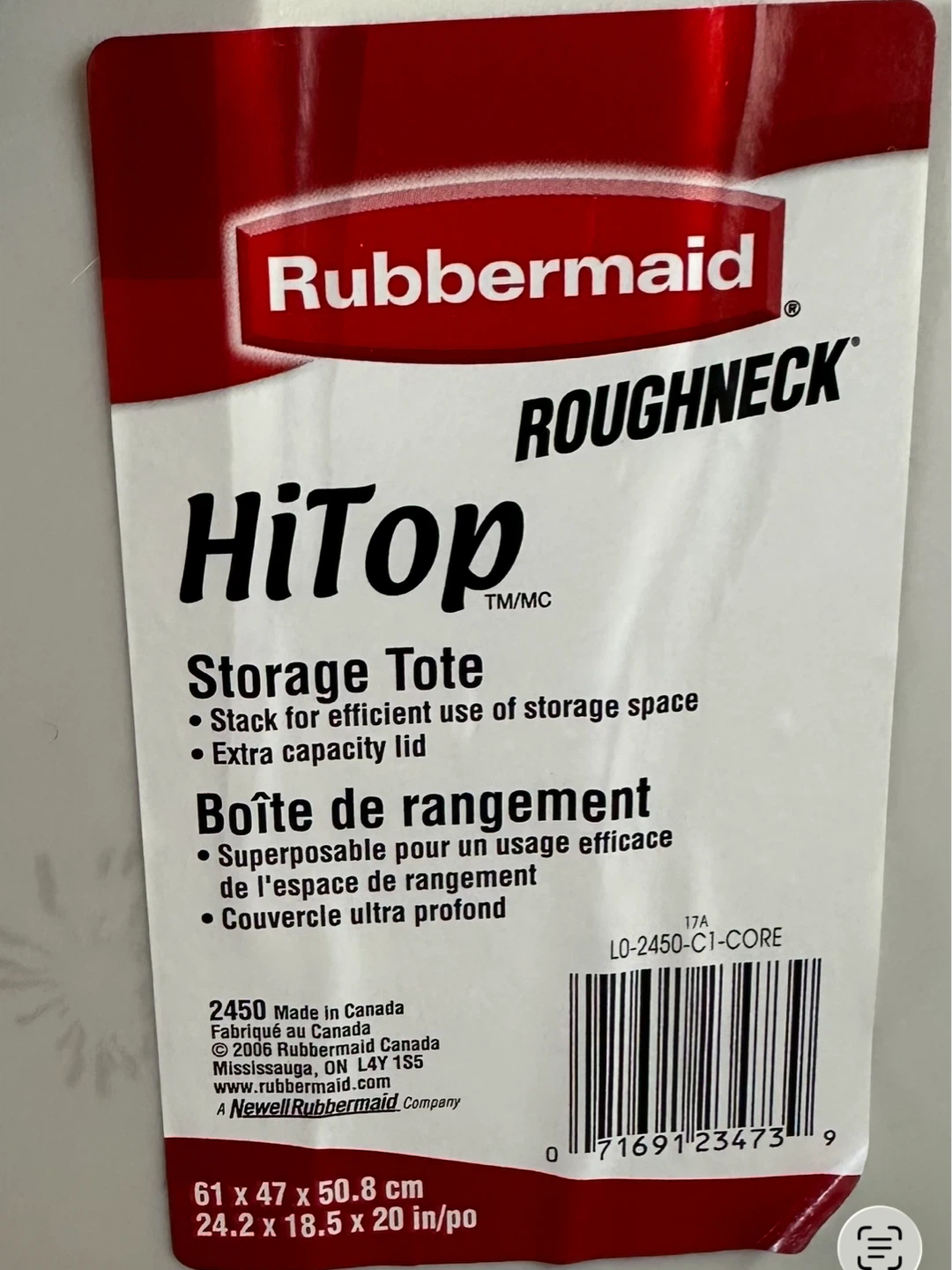 Rubbermaid HiTop Roughneck Storage Tote - photo 4