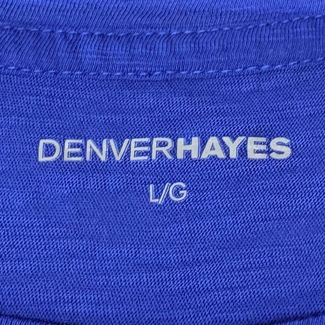 Denver Hayes Blue Eyelet Lace Slub Knit Sleeveless Top Size L - photo 5