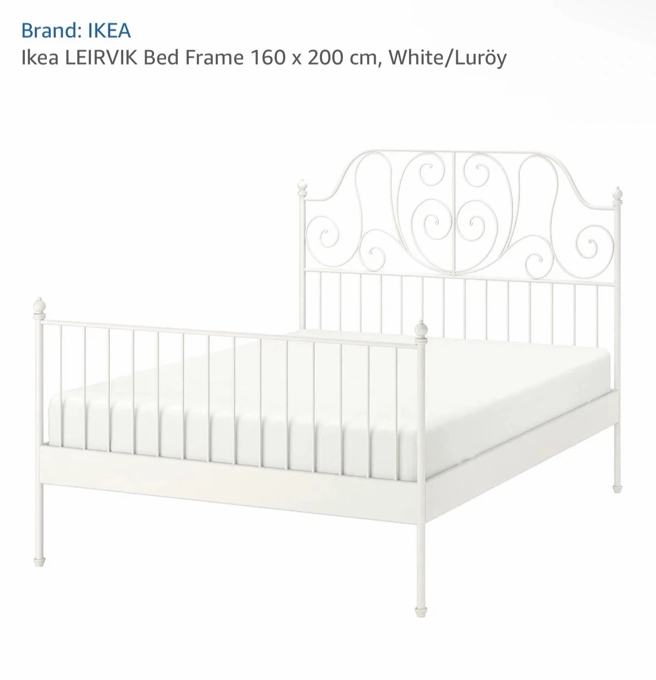 IKEA LEIRVIK Bed Frame 160 x 200 cm, White