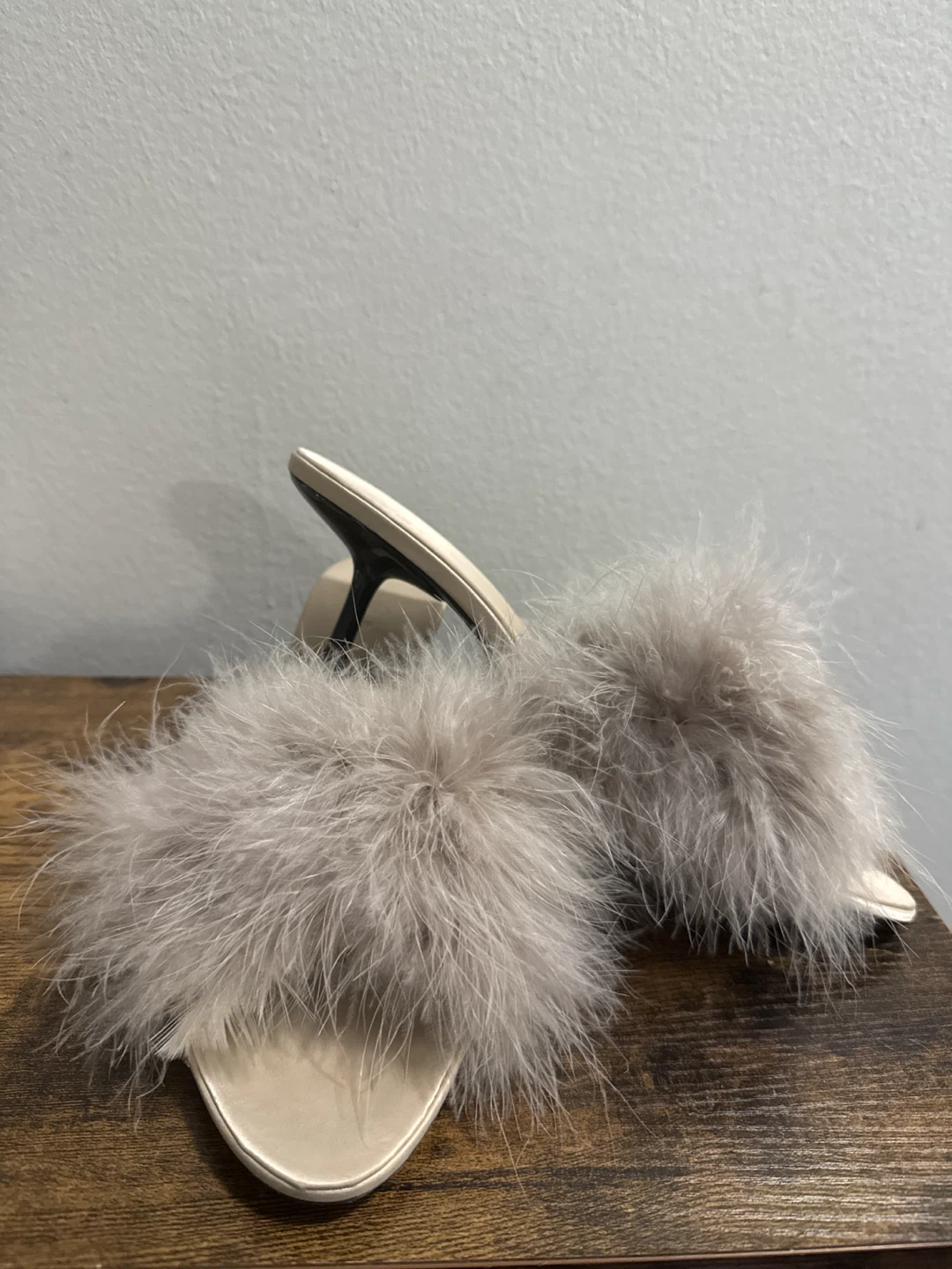 ZARA Feather Heeled Slides - Size 38
