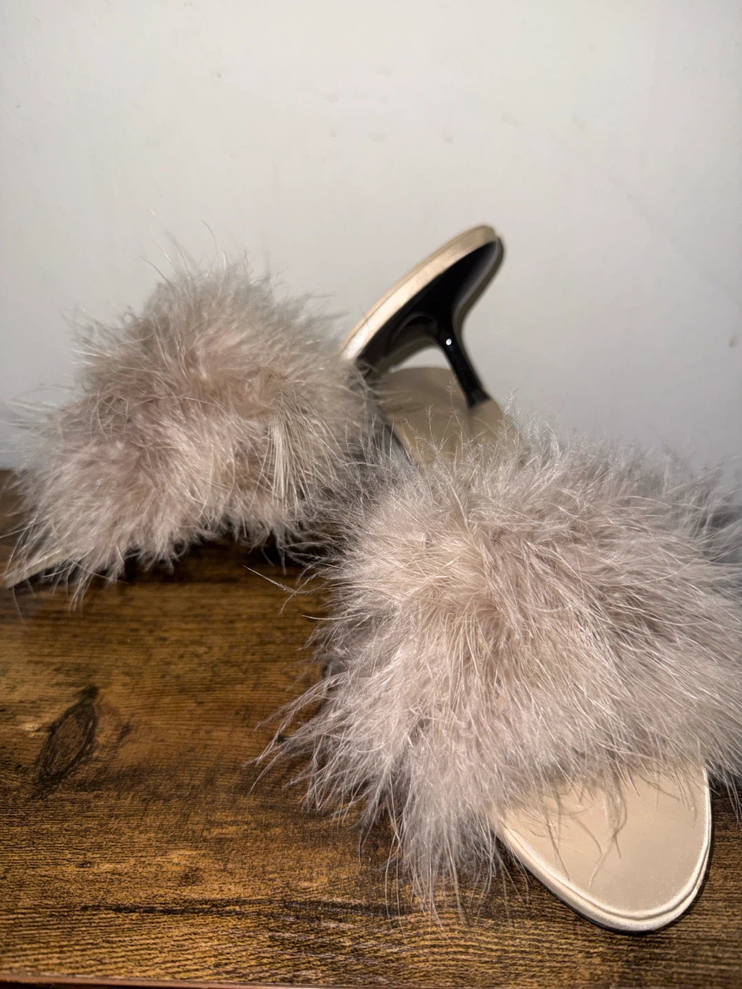 ZARA Feather Heeled Slides - Size 38 - photo 4