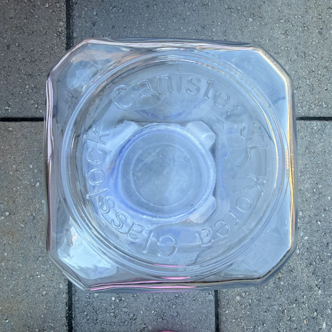 Large Glass Canister with Blue Lid 3L - photo 2
