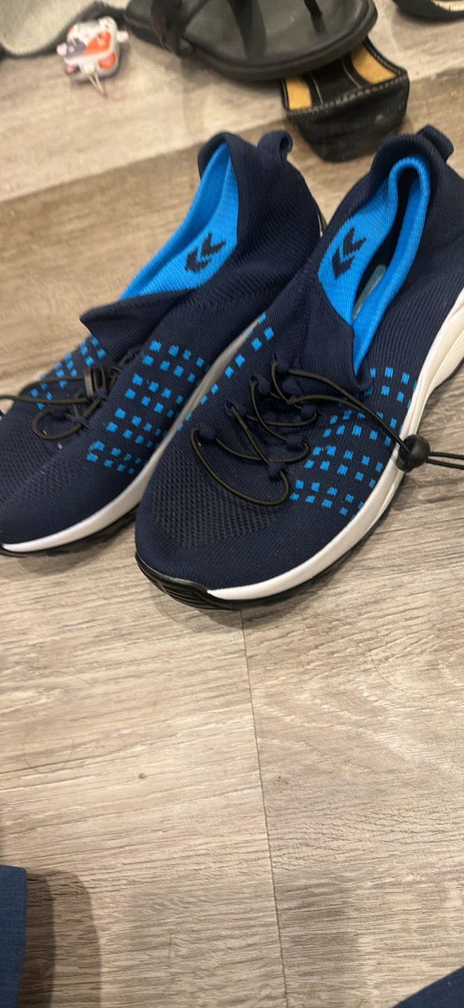 Blue Knit Running Shoes