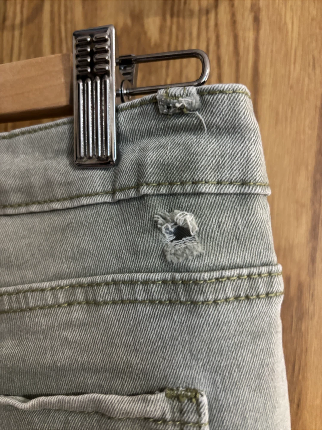 Distressed Denim Jeans (grey/green) - photo 3