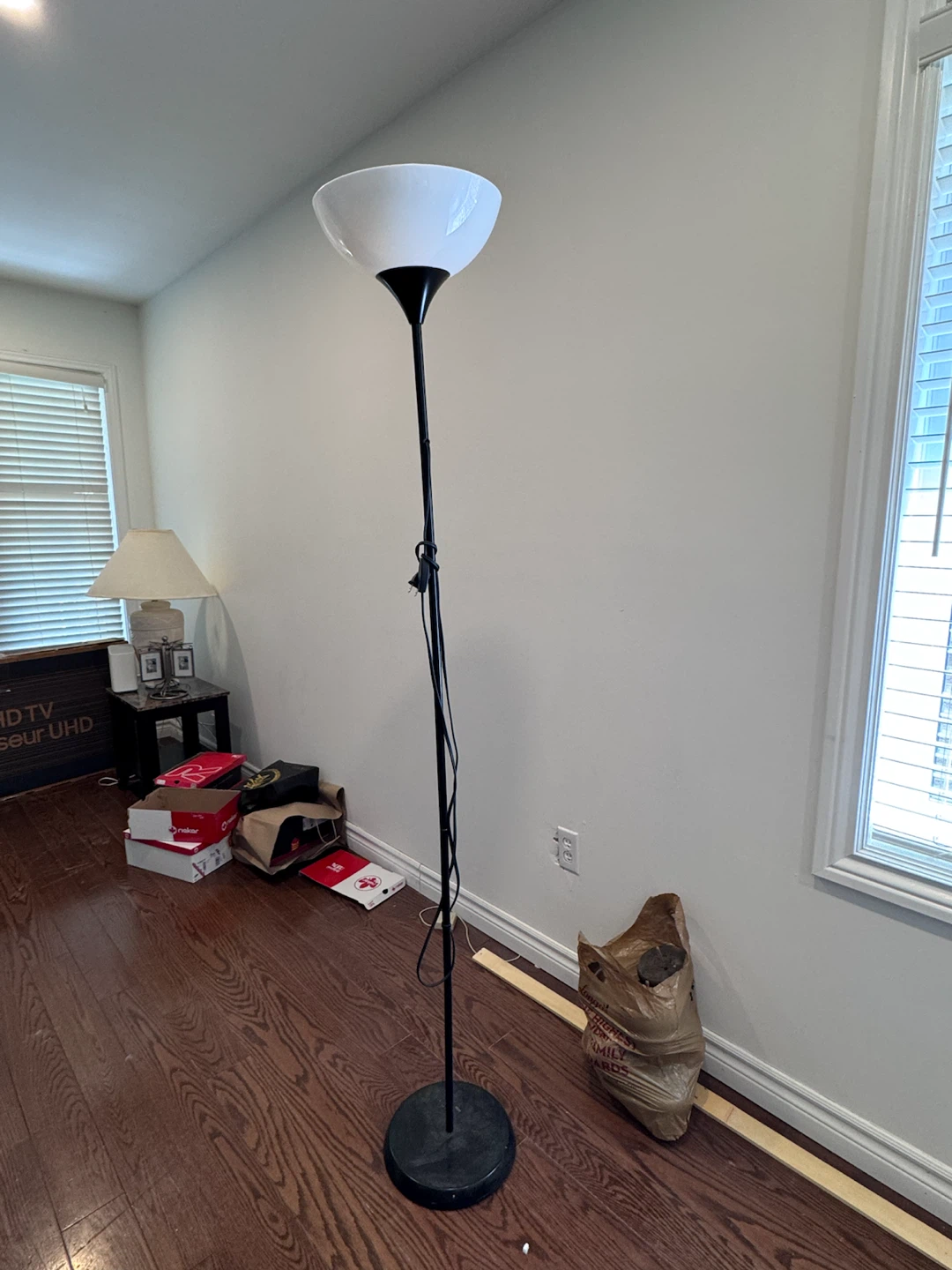 Ikea Black Floor Lamp with White Shade