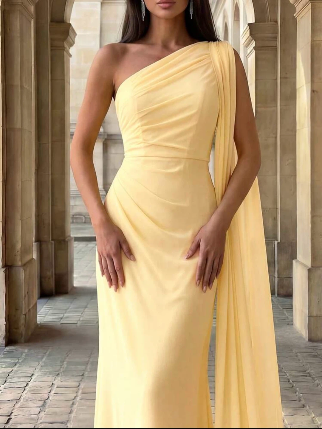 Women's One-Shoulder Draped Gown - photo 2