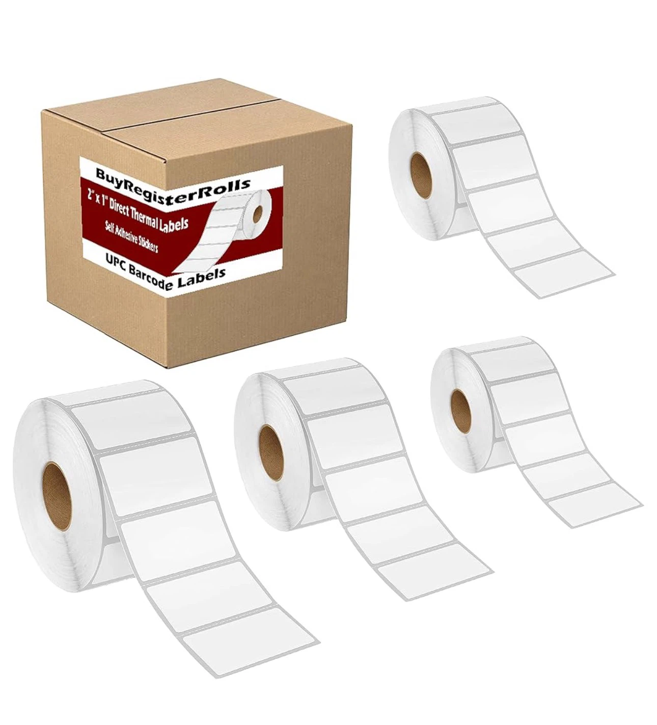 11 rolls BuyRegisterRolls Direct Thermal Labels 2" x 1"