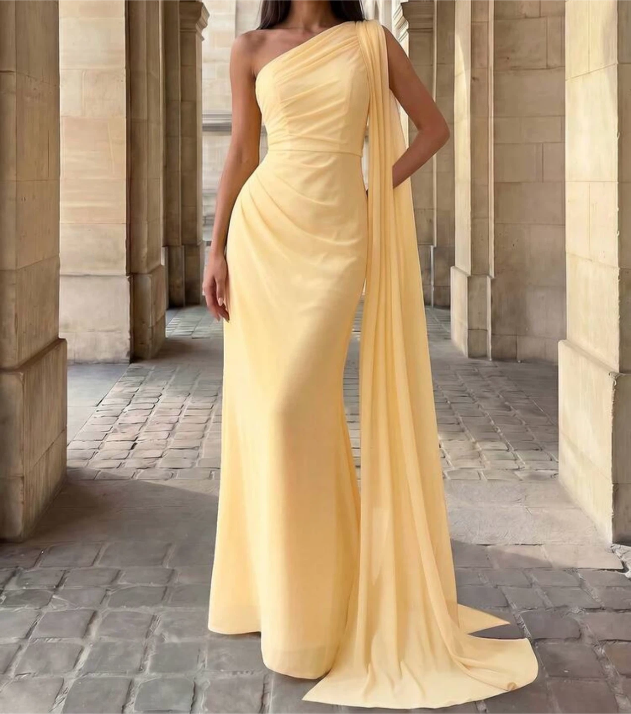Women's One-Shoulder Draped Gown - photo 4