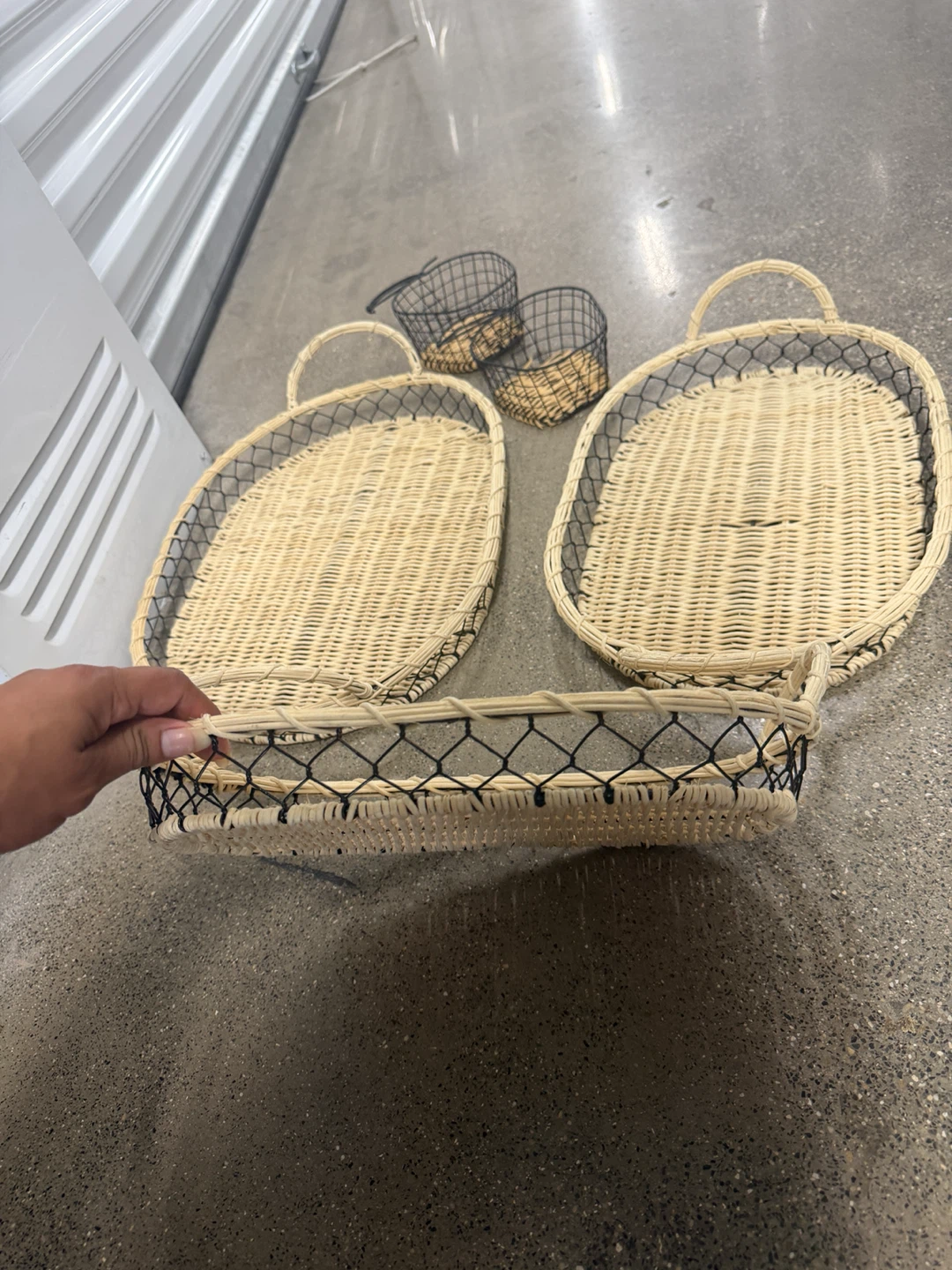 Woven Trays and Baskets Set