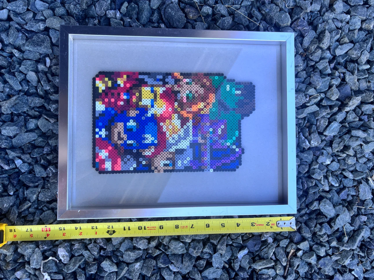 Framed Marvele Avengers Perler Bead Pixel Art - photo 4
