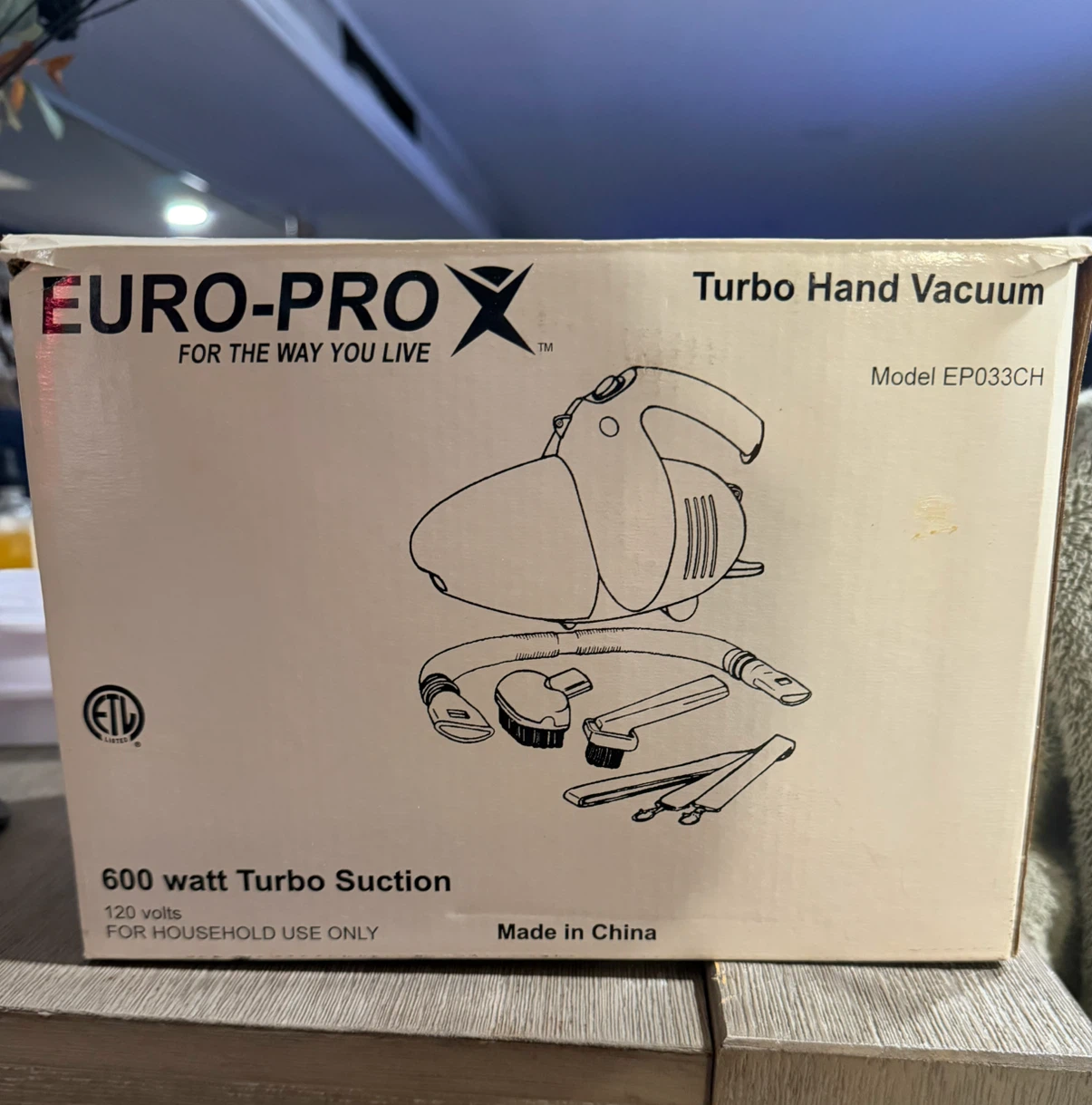 EURO-PROX Turbo Hand Vacuum Model EP033CH