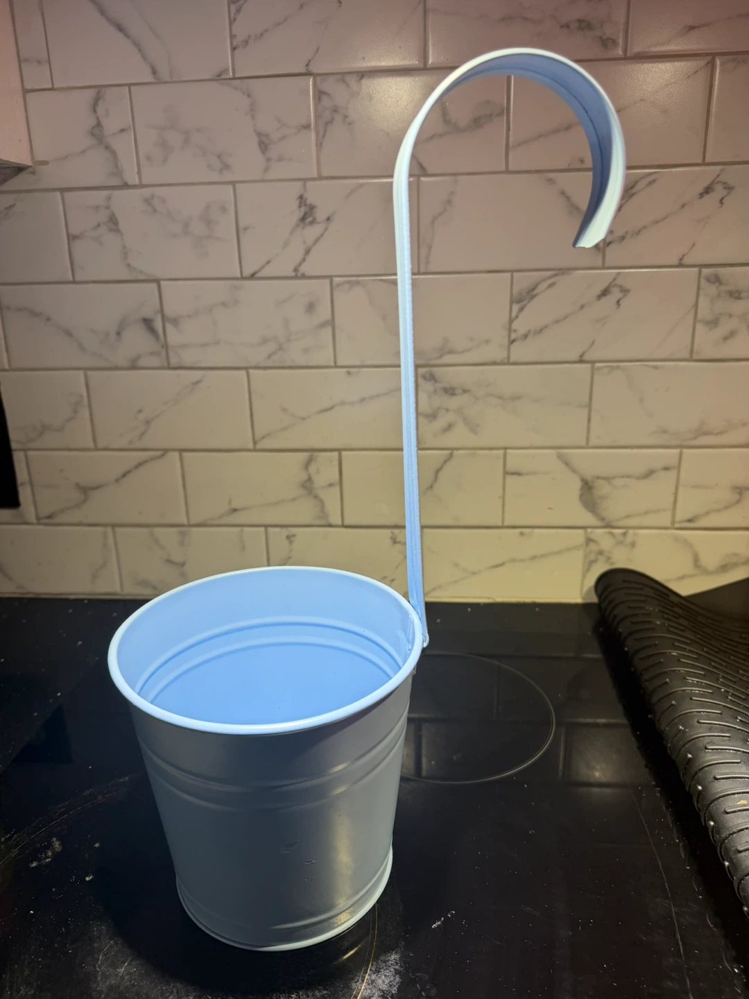 Light Blue Metal Hanging Planter - photo 2