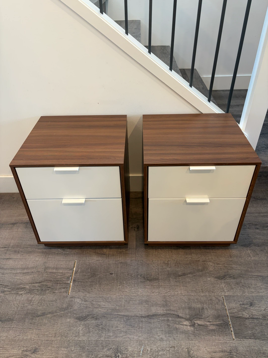 Pair of IKEA NYVOLL nightstands for $100