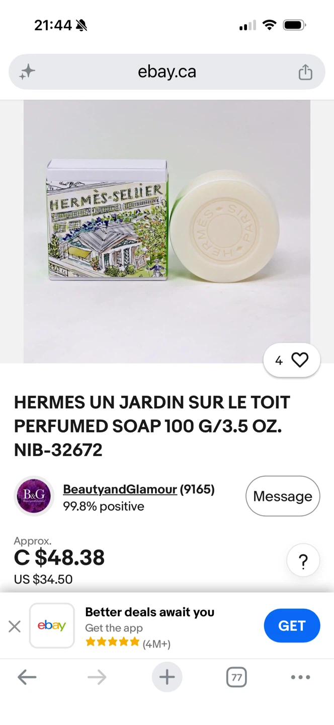 Hermes Un Jardin Sur Le Toit Perfumed Soap 100g - photo 2