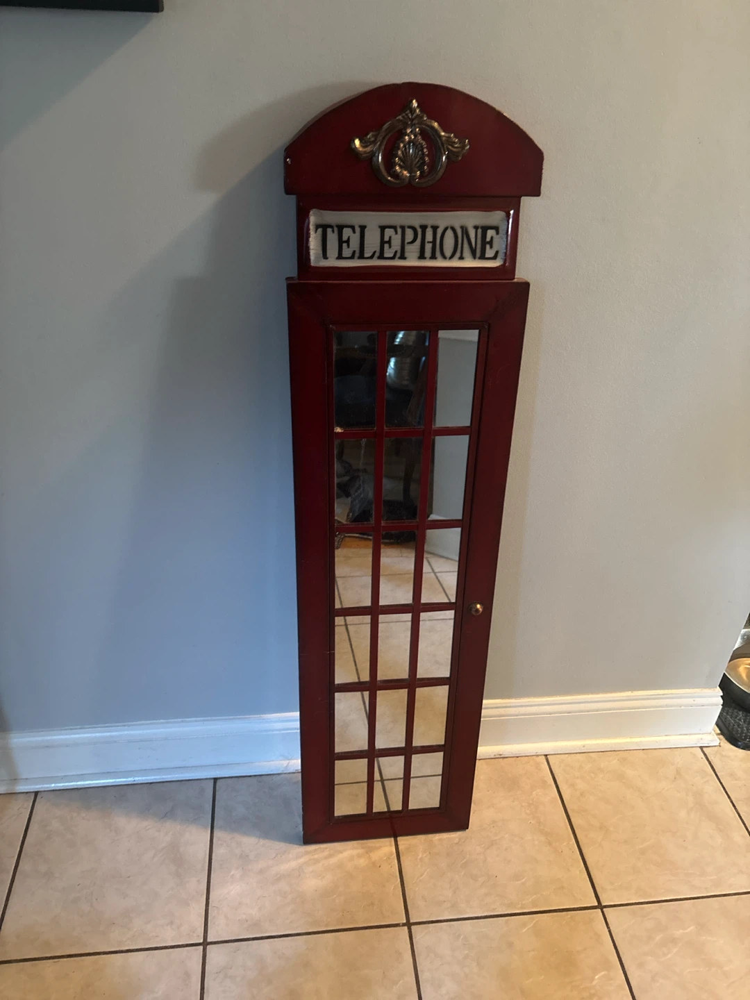 Red Telephone Booth Mirror
