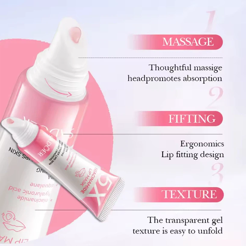 SADOER 5X Niacinamide Lip Mask for Dry, Cracked Lips - photo 2