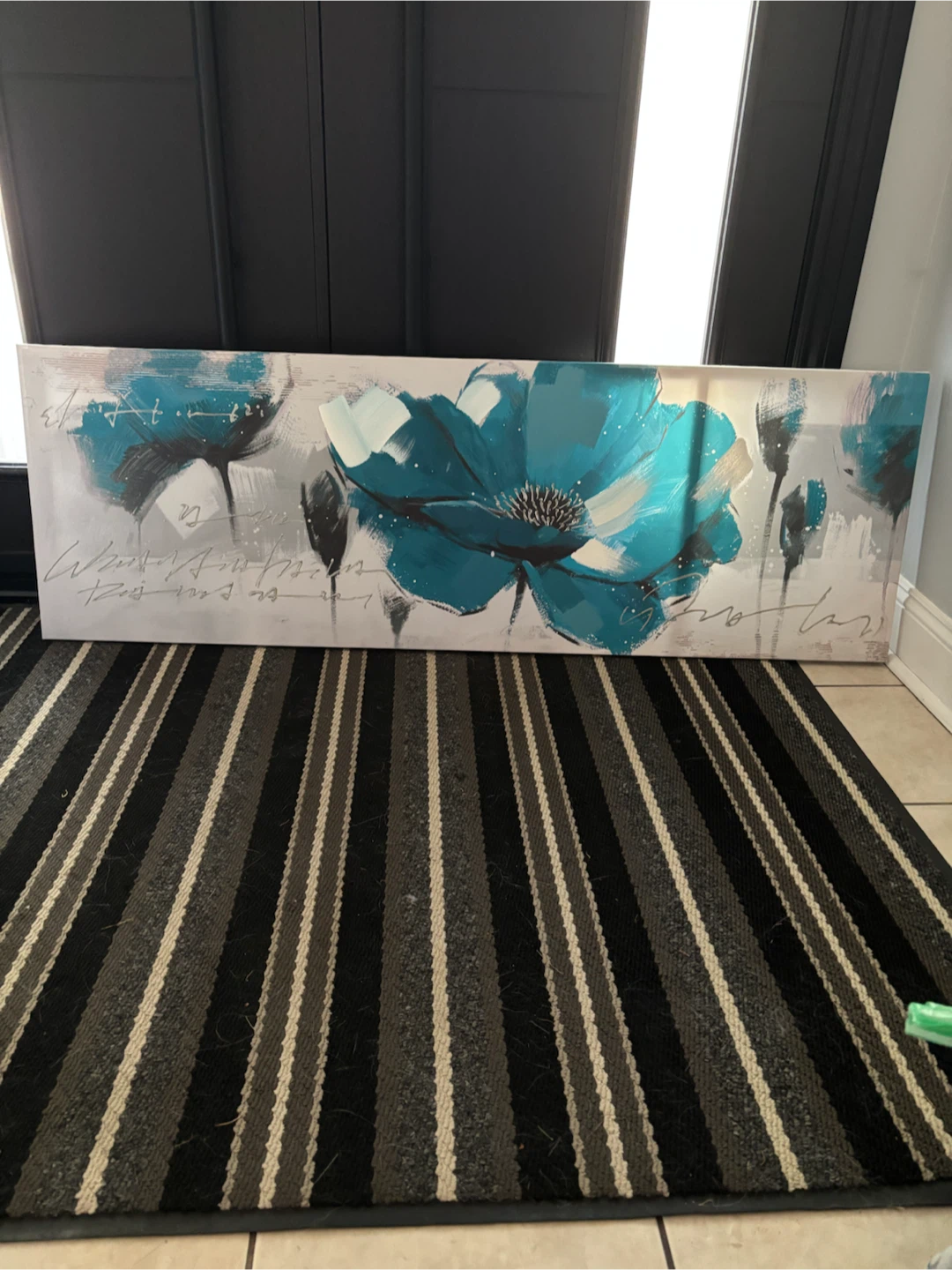 Teal Floral Canvas Wall Art