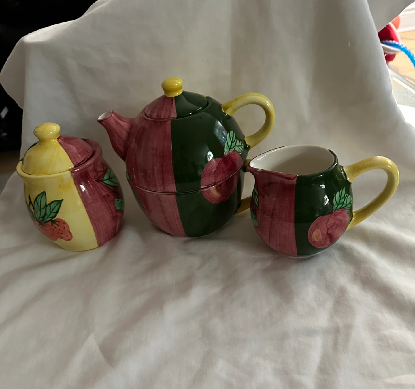 Ceramic Tea Set with Fruit Design