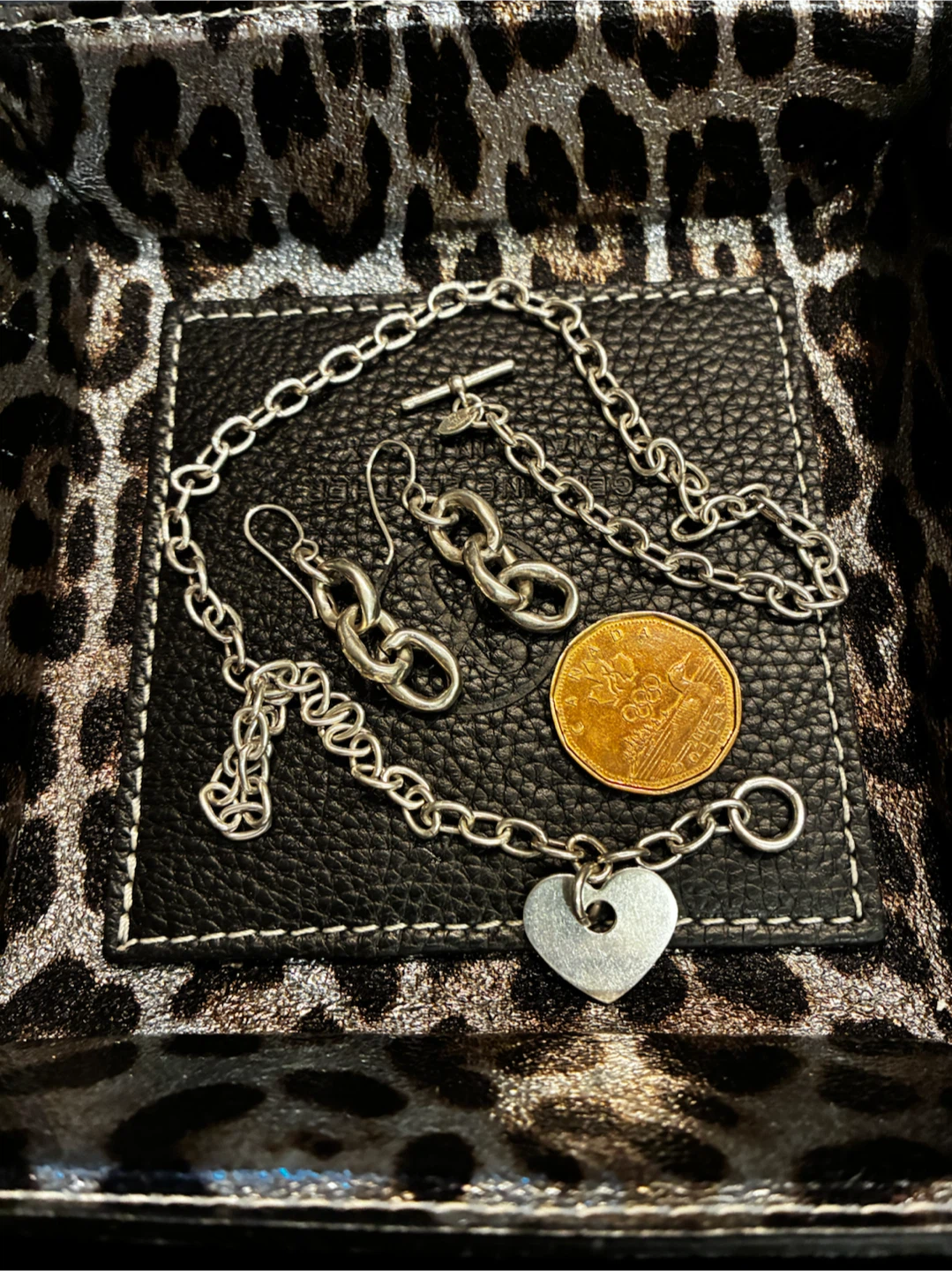 Sterling Silver Chain Necklace & Earrings Set - photo 4