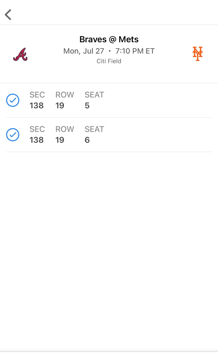 Braves @ Mets Tickets - July 27th