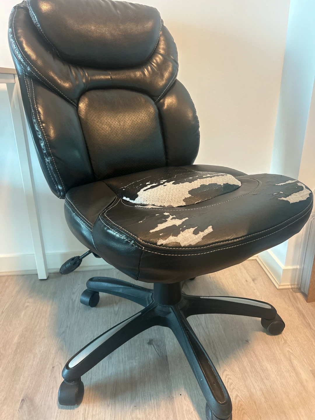 Black Office Chair - Some Wear on Seat