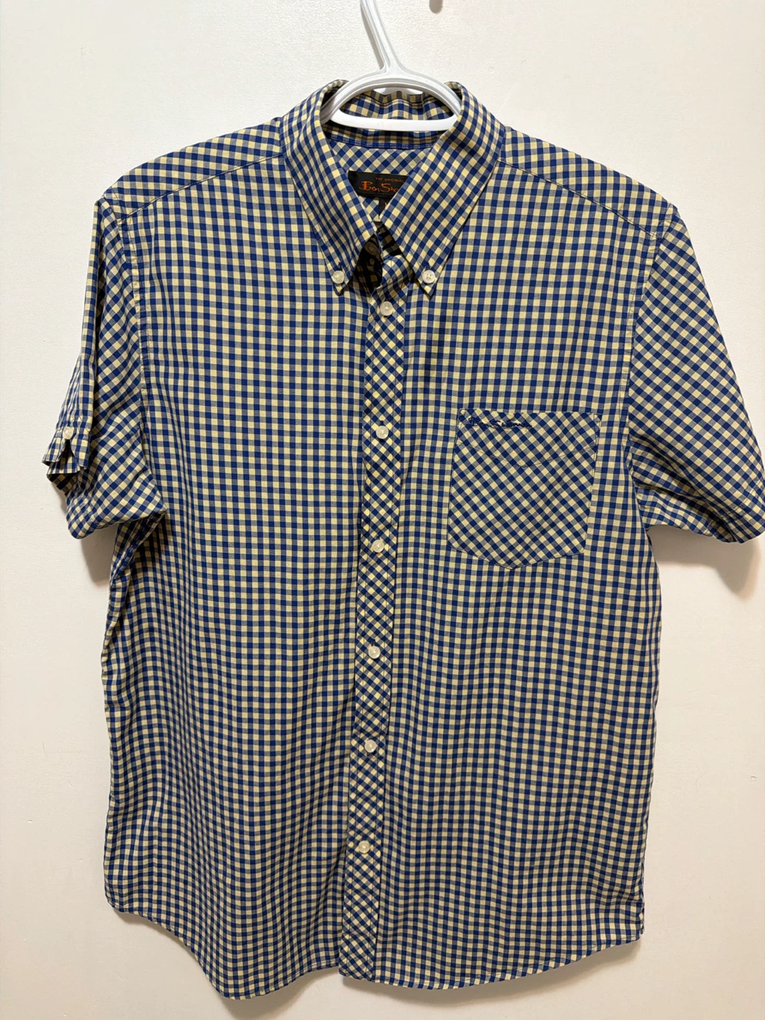 Ben Sherman Gingham Button-Down Short Sleeve Shirt