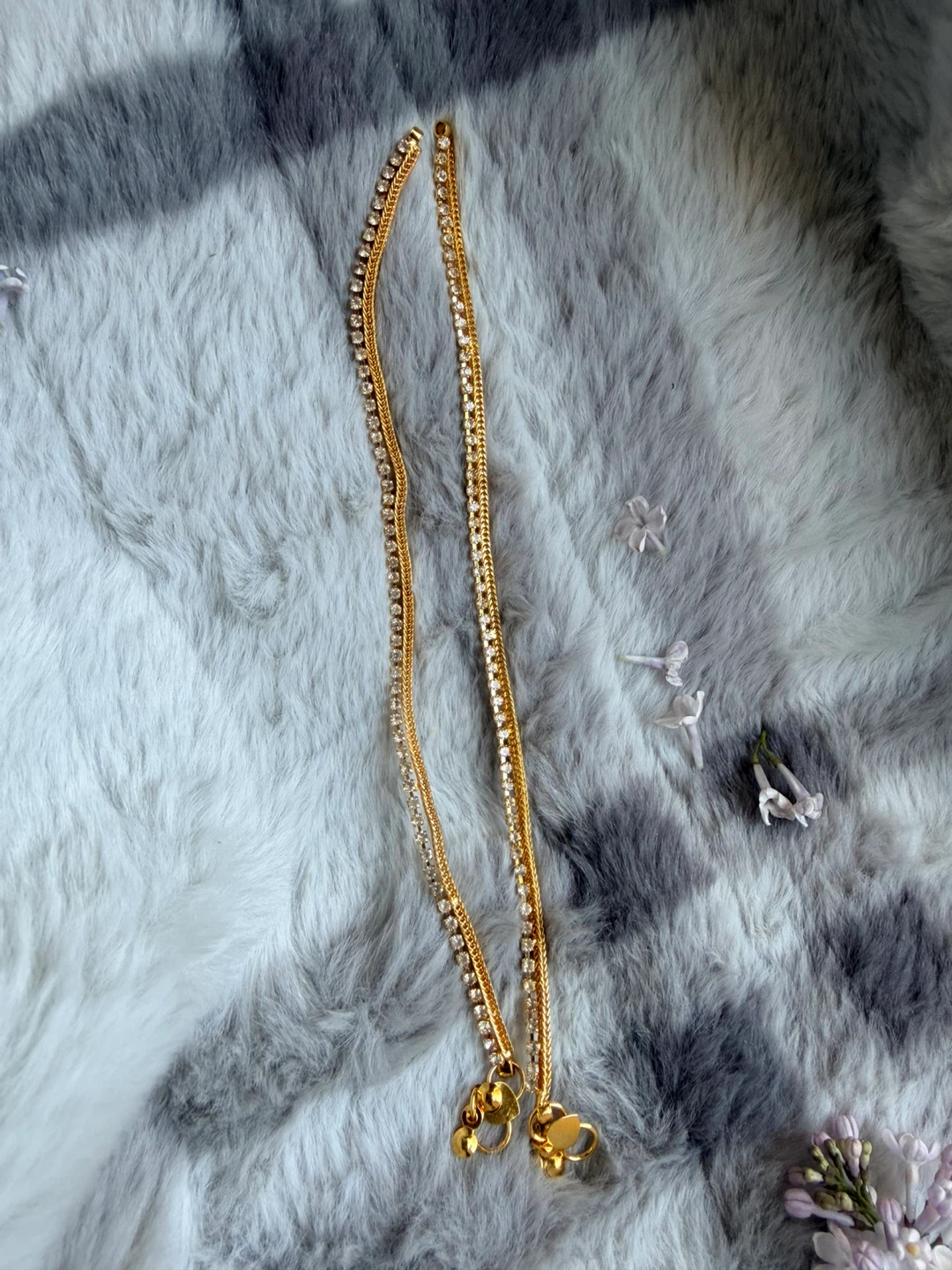 Gold-tone Anklets with Rhinestones - photo 3