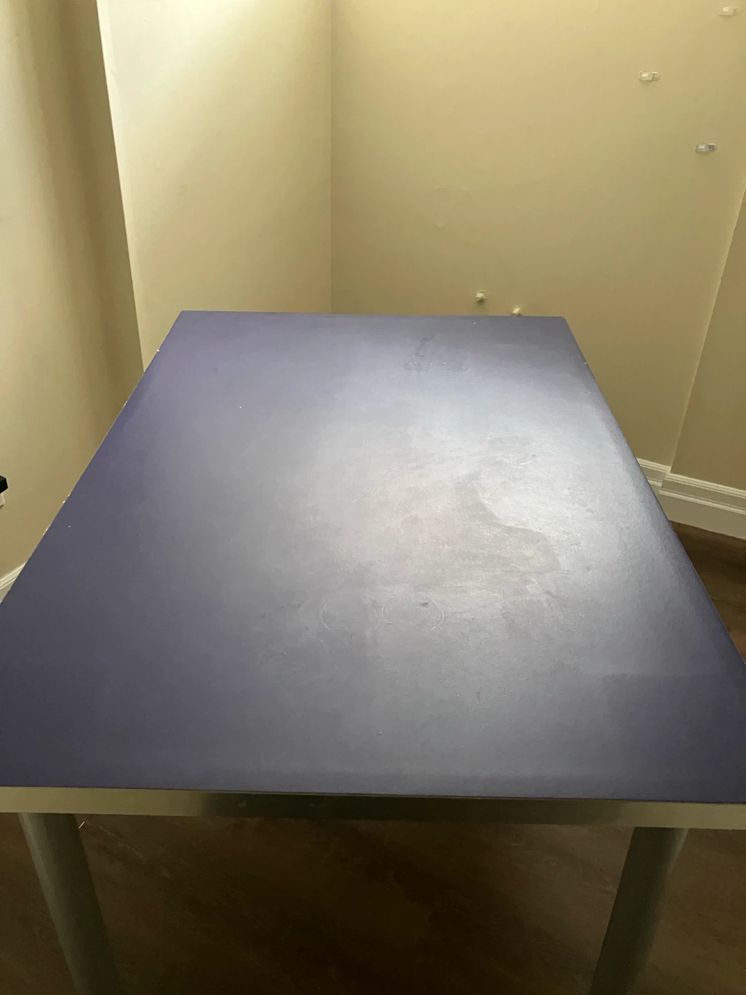 Table with Blue Top and Metal Legs - photo 2