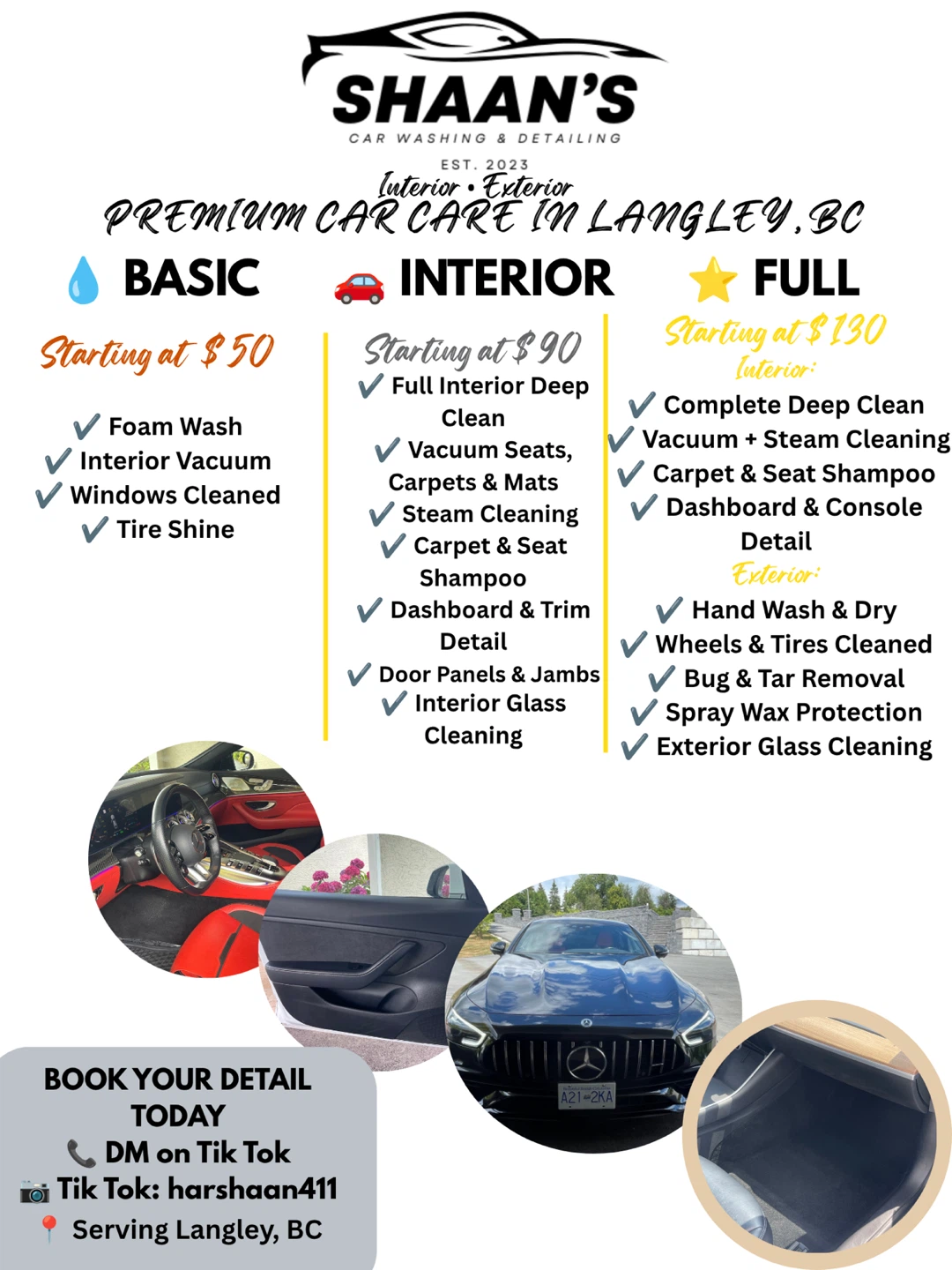 Car detailing drop off only