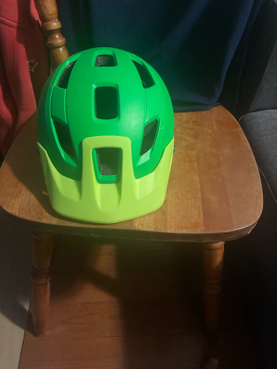 Green and Yellow Bike Helmet