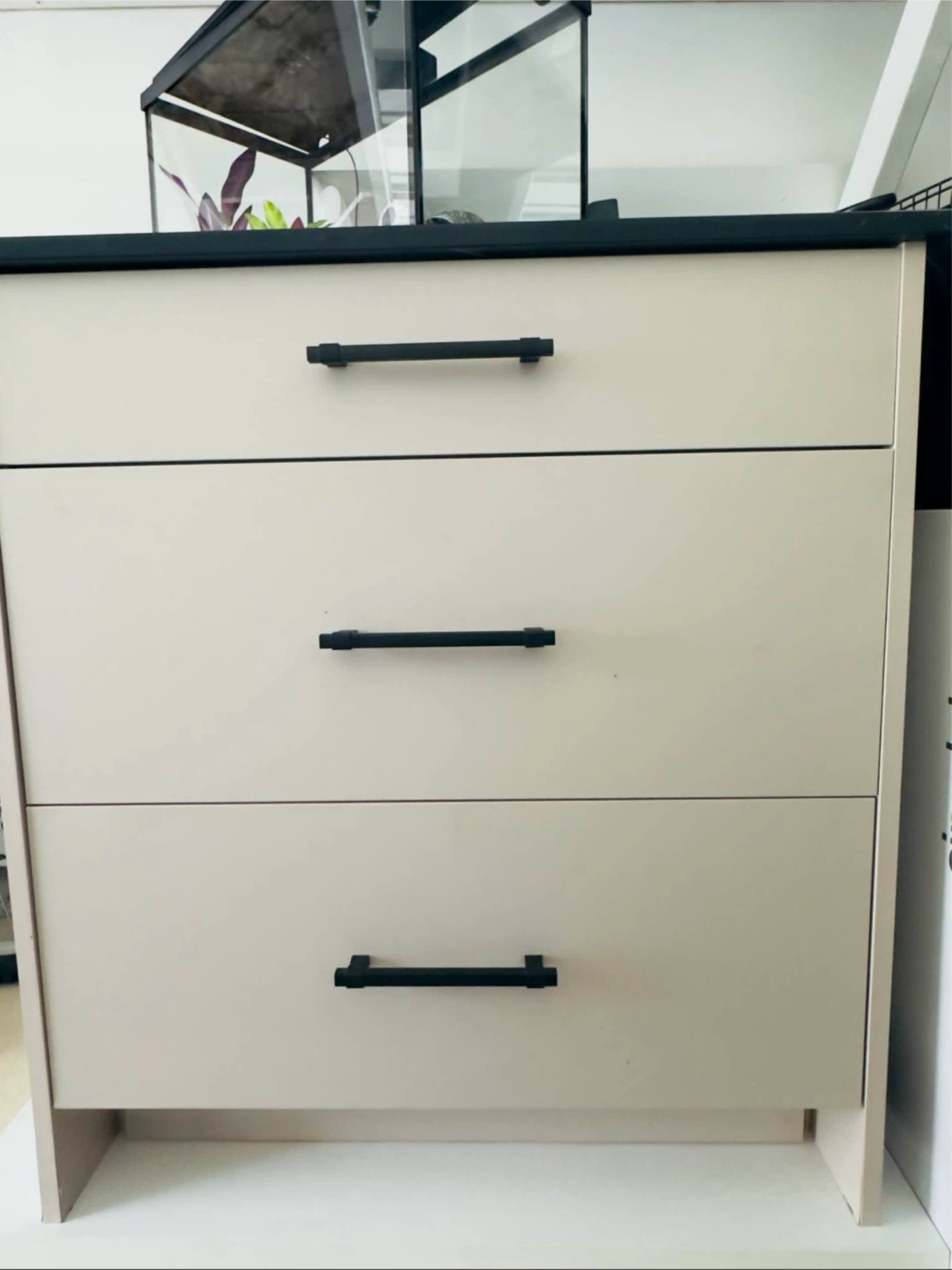 Brand new 3-Drawer Nightstand with Black Marble Top - photo 2