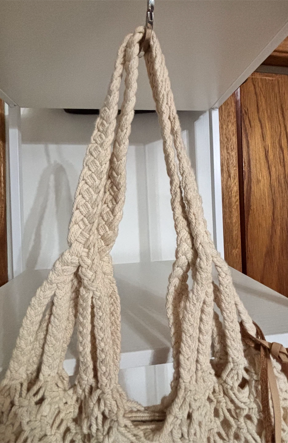 Ralph Lauren/ Polo Jean Cream Macrame Tote Bag with Fringe - photo 3